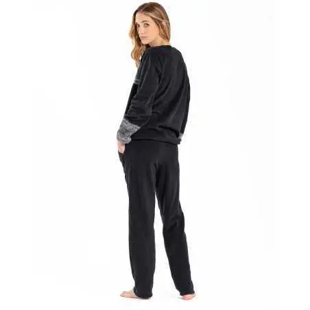 100% cotton pyjamas RITZ 612 black | Lingerie le Chat