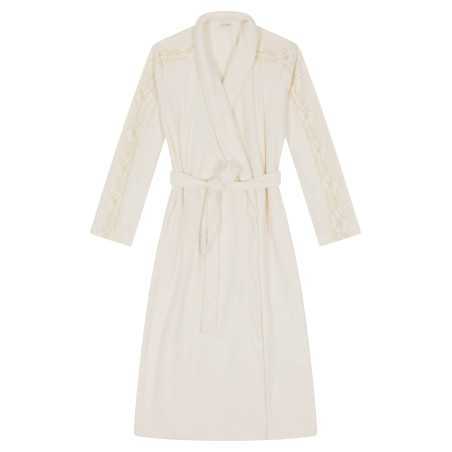 Plush and chenille dressing gown RITZ 660 ecru | Lingerie le Chat
