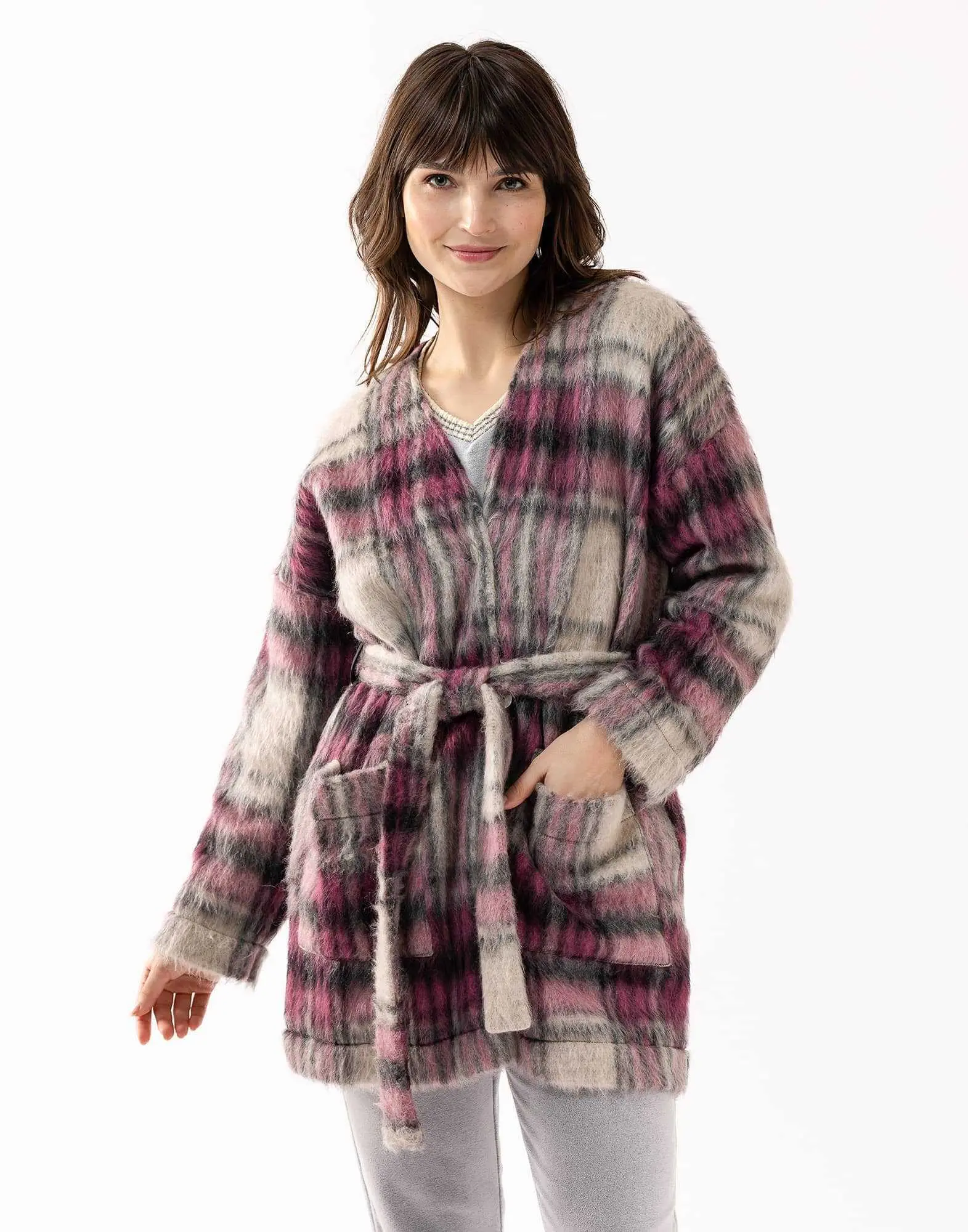 Woollen jacket FOEHN 670 multicolour | Lingerie le Chat