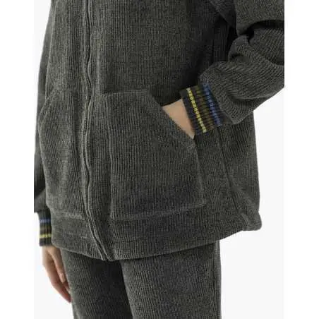 Veste sweat zippée en maille tricot lurex ICONIC 670 lichen  | Lingerie le Chat