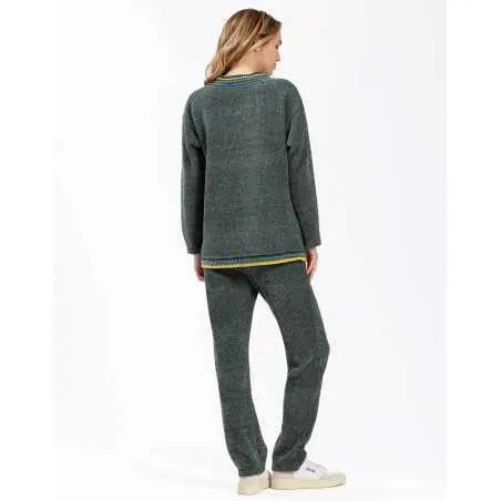 Sweat en maille tricot lurex ICONIC 630 lichen  | Lingerie le Chat