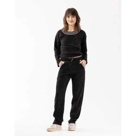 Pantalon en maille tricot lurex ICONIC 680 noir  | Lingerie le Chat