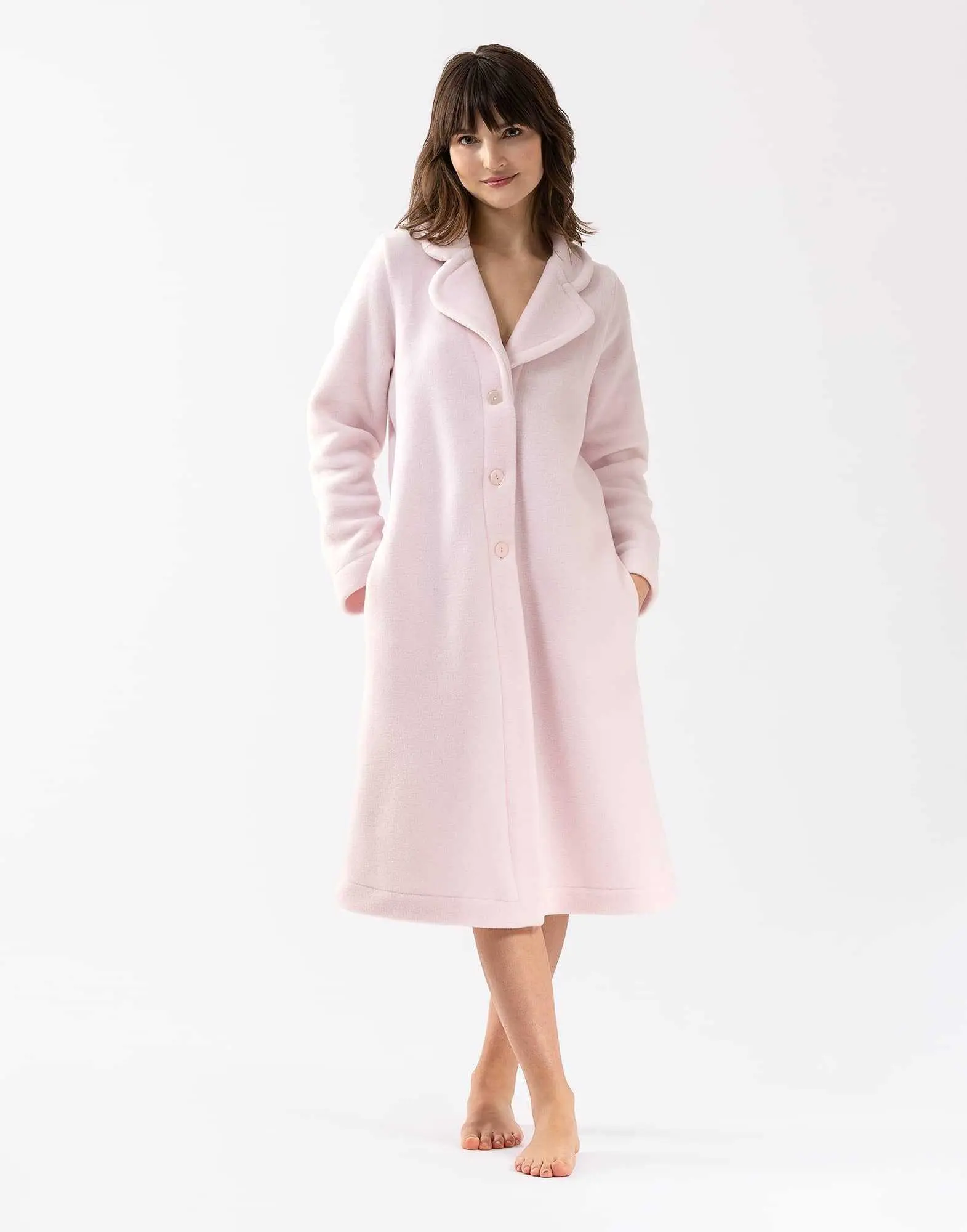 Fleece robe ESSENTIEL 652 in rosewood | Lingerie le Chat