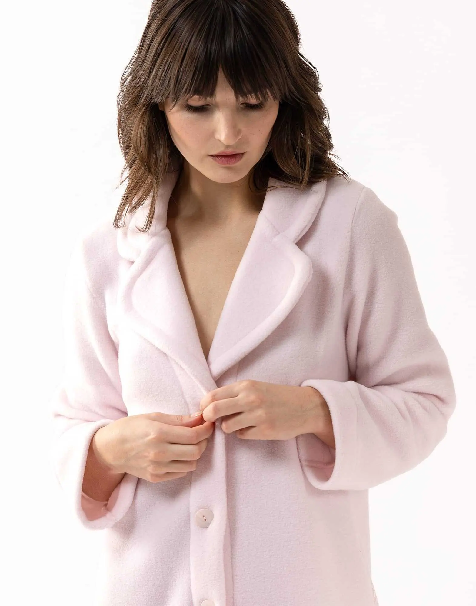 Fleece robe ESSENTIEL 652 in rosewood Lingerie le Chat