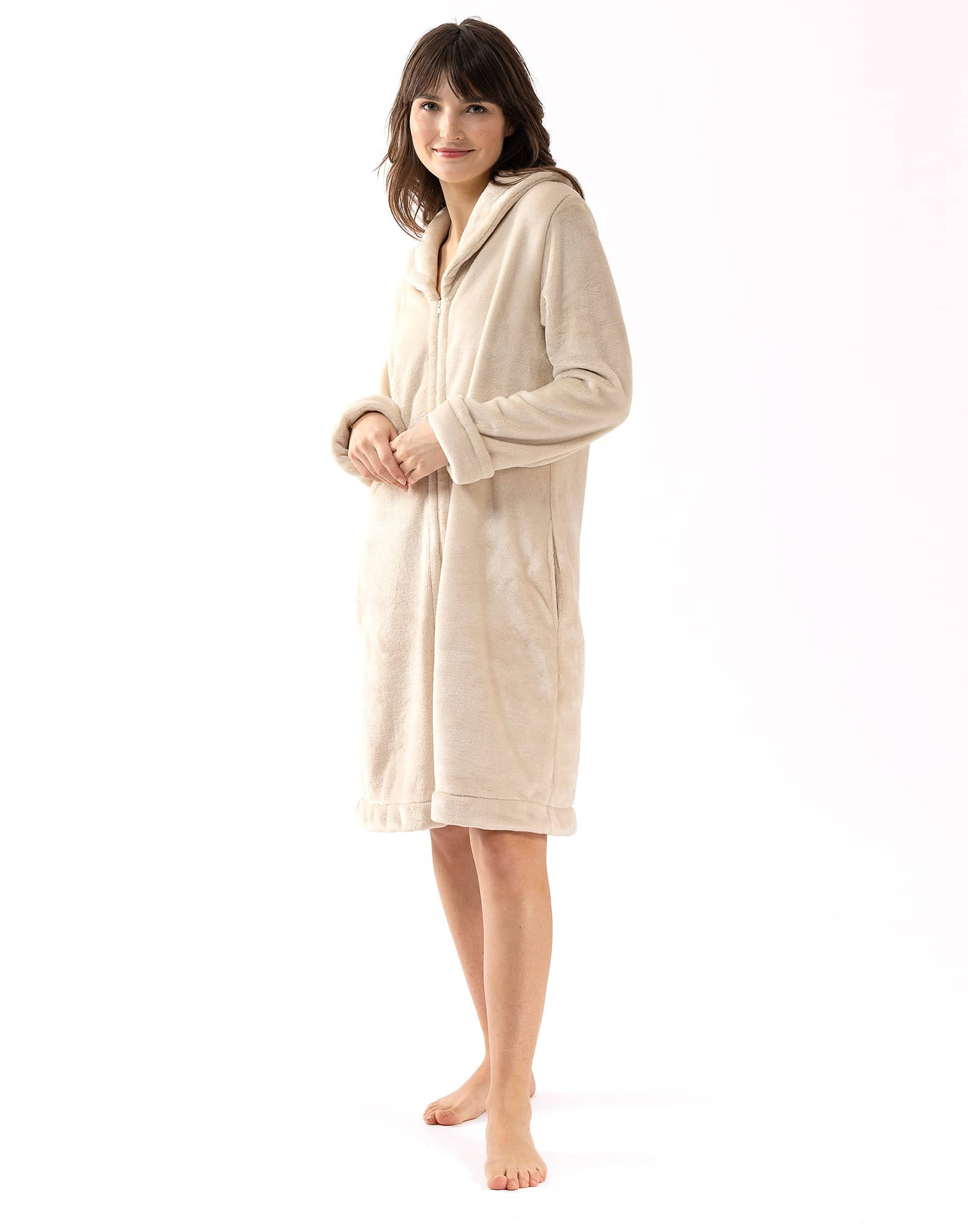 Plush flannel bathrobe ESSENTIEL 656 shell