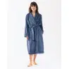 Plush flannel twill bathrobe ESSENTIEL 661 in prussian blue