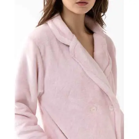 Plush flannel jacket ESSENTIEL 677 rosewood | Lingerie le Chat