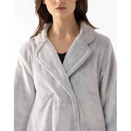 Plush flannel jacket ESSENTIEL 677 grey | Lingerie le Chat
