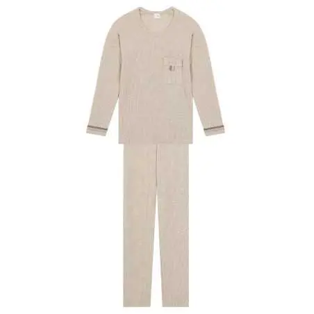 Pyjamas in lurex knit fabric FRILEUSE 602 beige | Lingerie le Chat