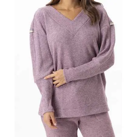 Sweatshirt in lurex knit FRILEUSE 630 purple | Lingerie le Chat