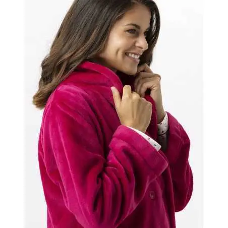 Plush flannel jacket ESSENTIEL 677 peony | Lingerie le Chat