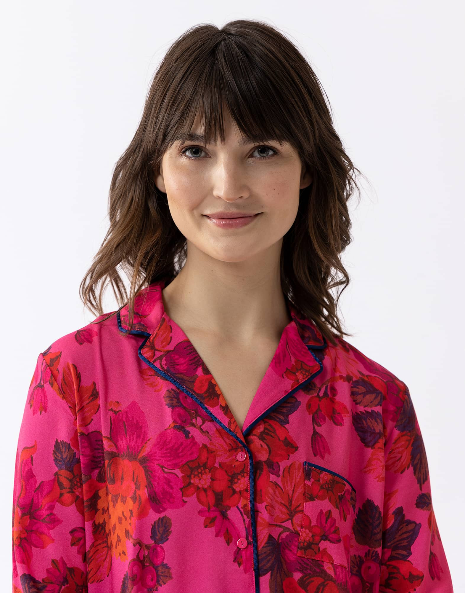 Buttoned pyjamas TESS 606 100% viscose multicolour print