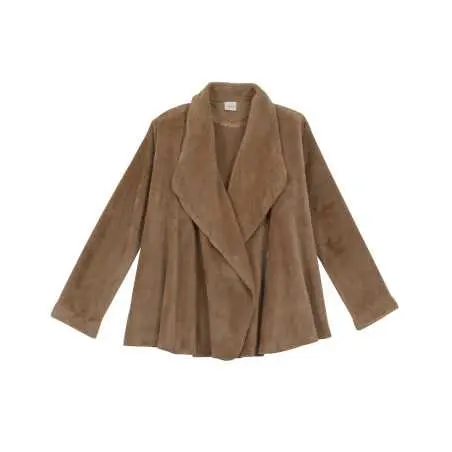 Fur draped loungewear jacket ESSENTIEL H73A honey gold