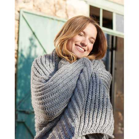 Chunky knit plaid gray  | Lingerie le Chat