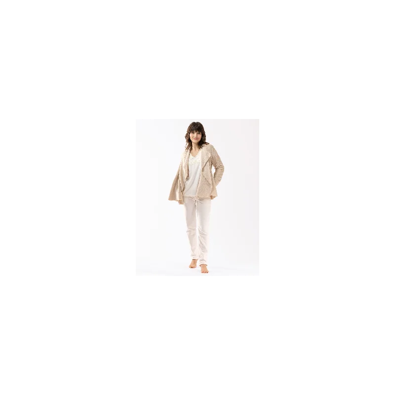 Fur draped loungewear jacket in  ESSENTIEL H73A shell  | Lingerie le Chat