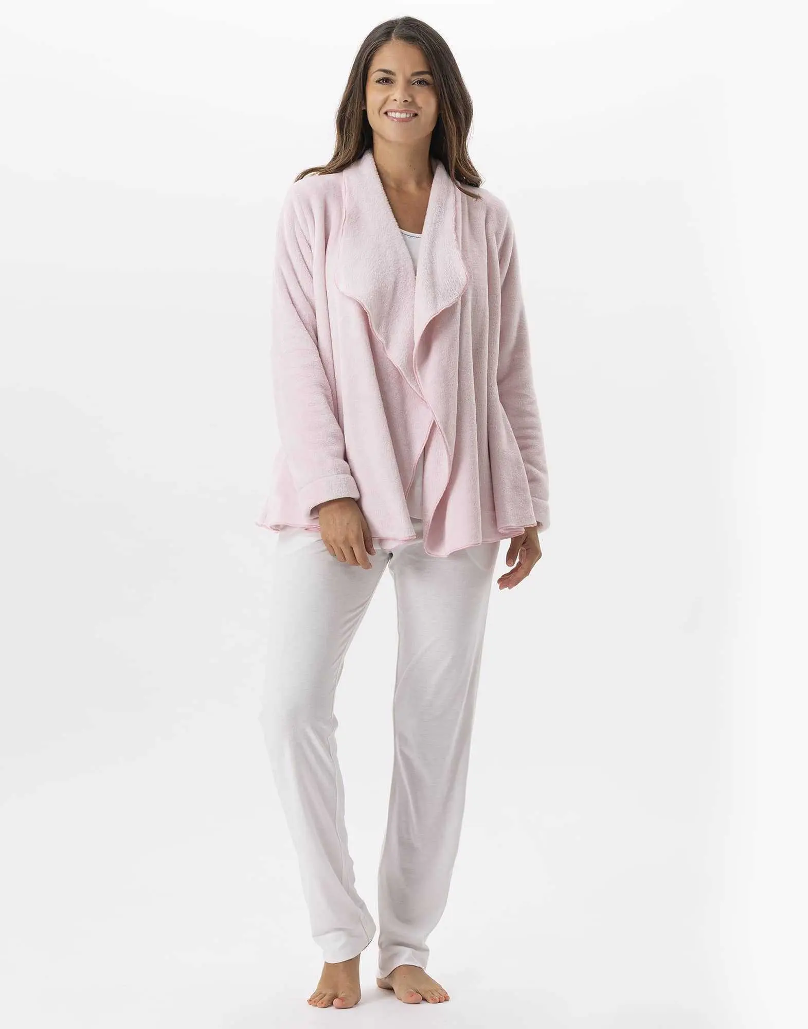 Veste homewear en fourrure ESSENTIEL H73A bois de rose  | Lingerie le Chat