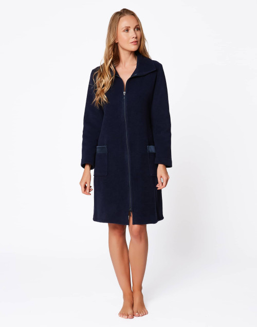 Fleece dressing gown with...