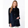 Fur draped loungewear jacket ESSENTIEL H75A navy blue