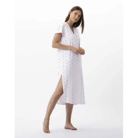Long jersey nightshirt AMORE 711 white | Lingerie le Chat
