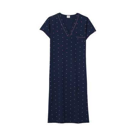 Long jersey nightshirt AMORE 711 navy | Lingerie le Chat