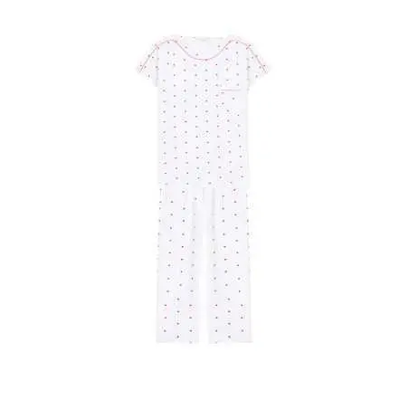 Pyjama en coton élasthanne AMORE 702 blanc  | Lingerie le Chat