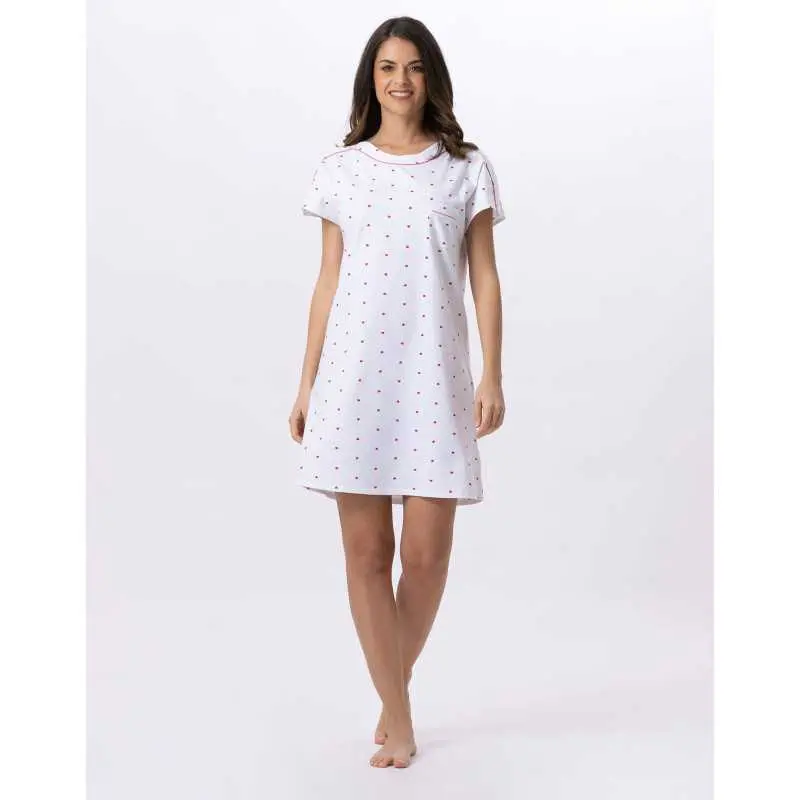 Cotton nightshirt AMORE 701 white | Lingerie le Chat