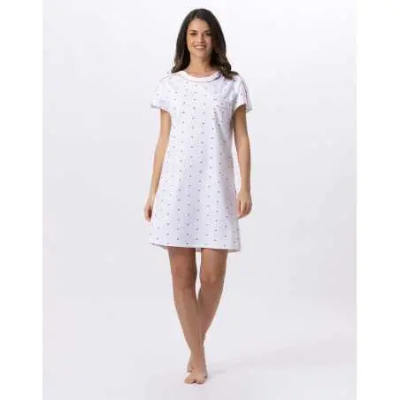 Cotton nightshirt AMORE 701 white | Lingerie le Chat