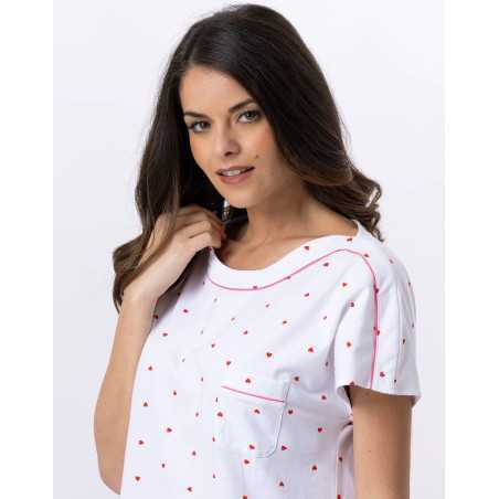 Chemise de nuit en coton AMORE 701 blanc