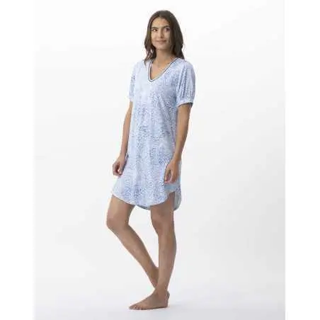 Printed nightdress VICTORIA 701 sky | Lingerie le Chat
