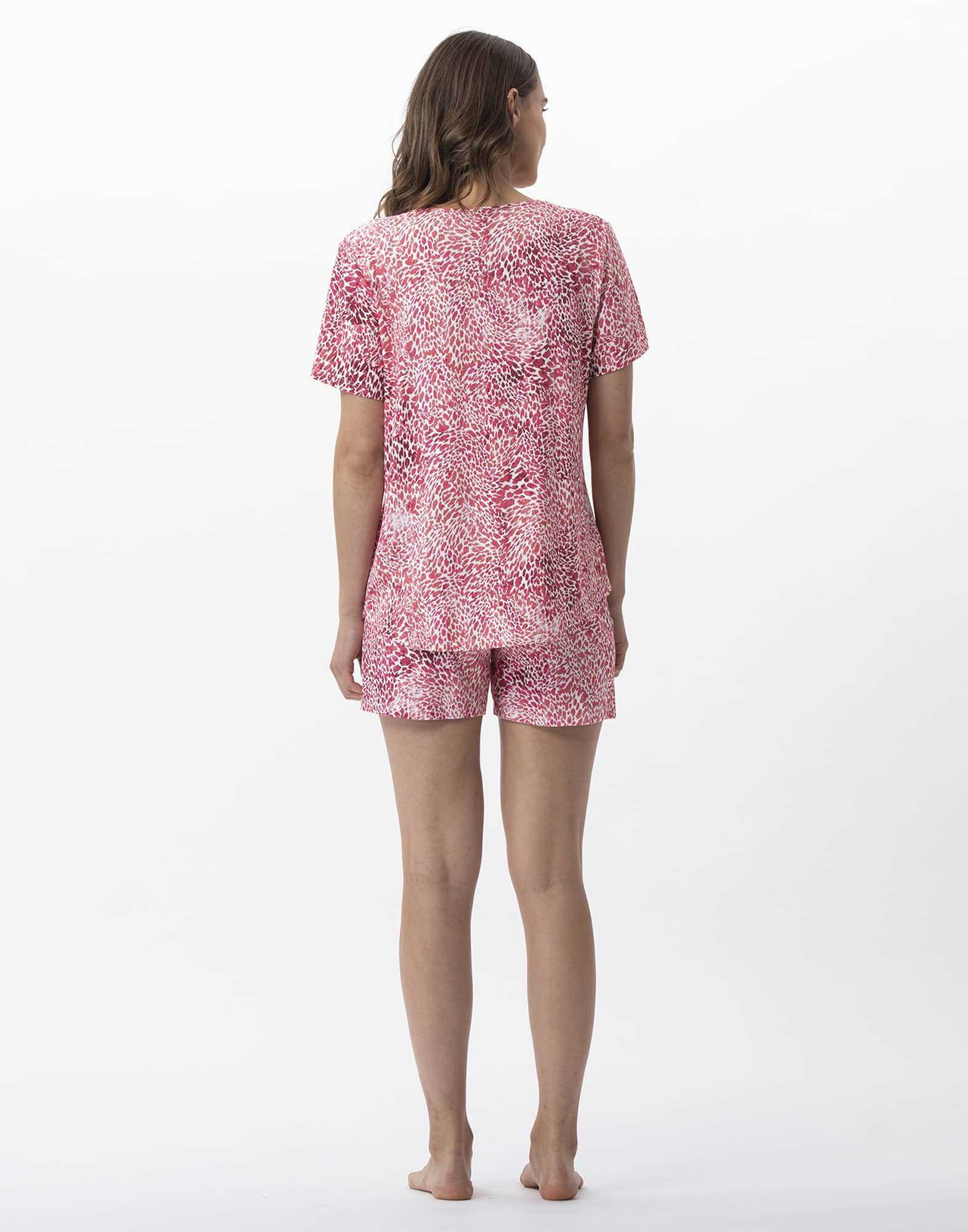 Pyjama short imprime en viscose elasthanne VICTORIA 700 fraise Lingerie le Chat