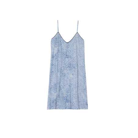 Printed nightie in viscose elastane VICTORIA 703 sky | Lingerie le Chat
