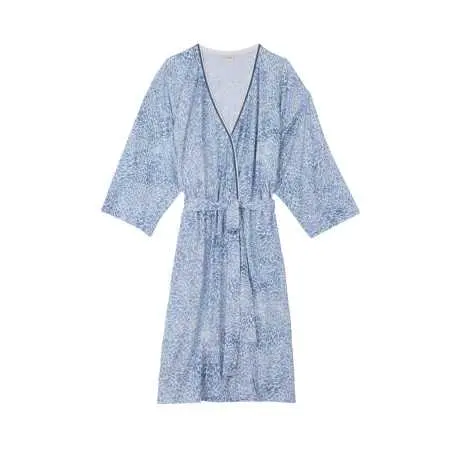 Printed kimono  in viscose elastane VICTORIA 760 sky | Lingerie le Chat