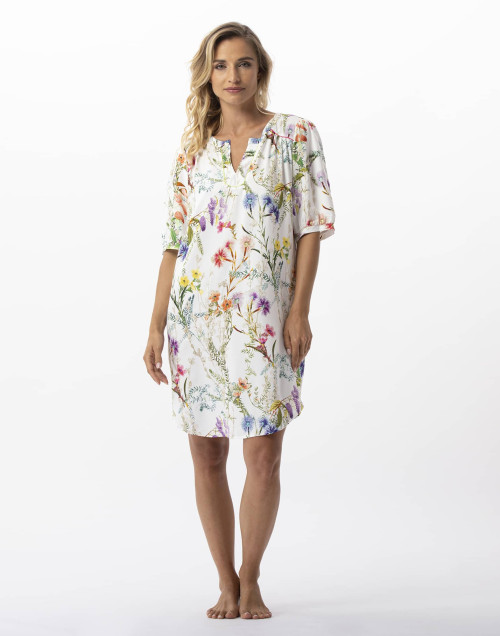 Chemise de nuit imprimée fleurs en 100% viscose RIVIERA 701 multico  | Lingerie le Chat
