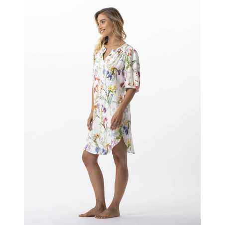 Chemise de nuit imprimée fleurs en 100% viscose RIVIERA 701 multico  | Lingerie le Chat