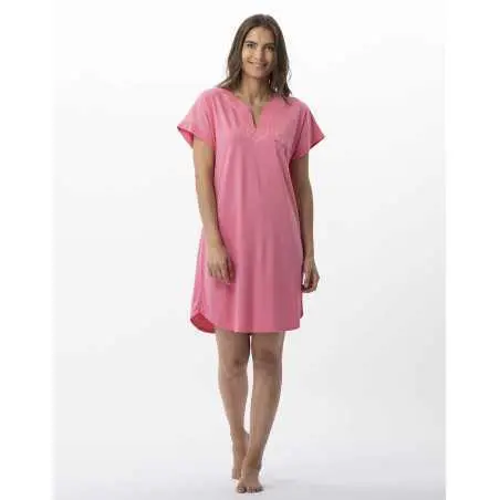 Nightdress in cotton modal RIVIERA 711 strawberry | Lingerie le Chat
