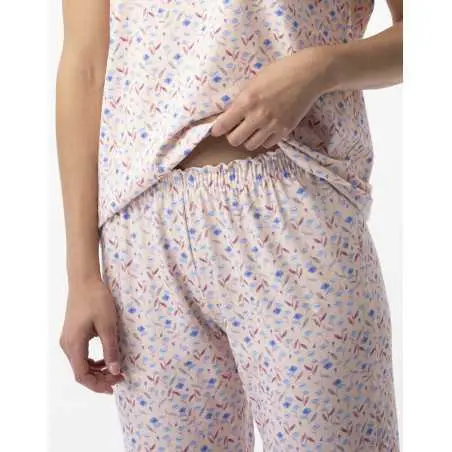 Pyjama pantacourt en coton ANGIE 702 multico  | Lingerie le Chat
