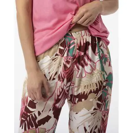 Flower printed pyjamas in 100% viscose CAMÉLIA 702 multicolour | Lingerie le Chat