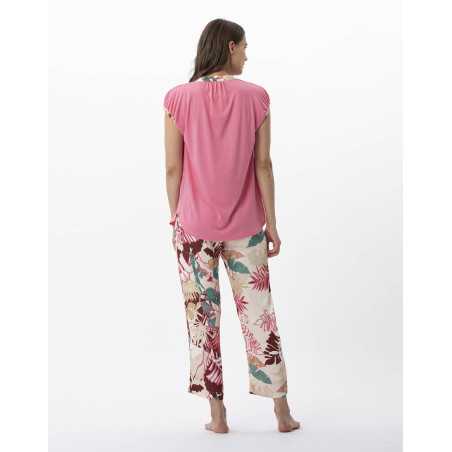 Pyjama imprimé fleurs en 100% viscose CAMÉLIA 702 multico  | Lingerie le Chat