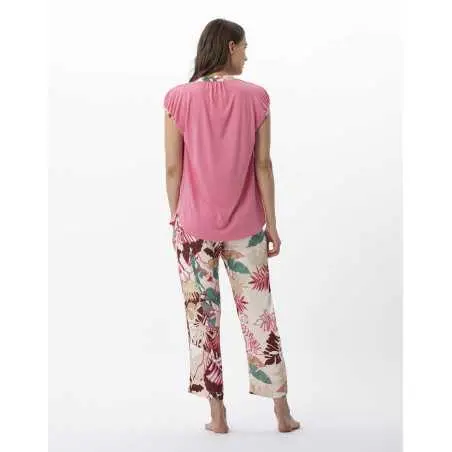Pyjama imprimé fleurs en 100% viscose CAMÉLIA 702 multico  | Lingerie le Chat