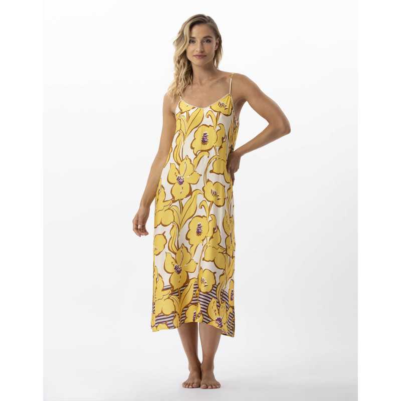 Nuisette longue imprimée fleurs en 100% viscose NÉROLI 713 multico | Lingerie le Chat Nuisette longue imprimée fleurs en 100% viscose NÉROLI 713 multico | Lingerie le Chat