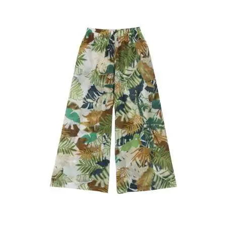Plant printed trousers in 100% cotton PALMERAIE 780 multico | Lingerie le Chat