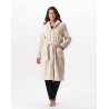 Plush flannel button-down dressing gown ESSENTIEL Shell