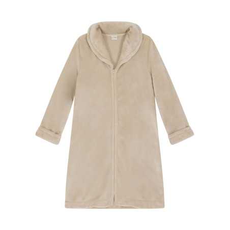 Plush flannel bathrobe ESSENTIEL H56B shell | Lingerie le Chat