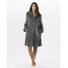 Plush flannel zipped dressing gown ESSENTIEL Lichen