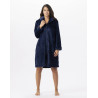 Robe de chambre zippée en peluche flanelle ESSENTIEL Marine