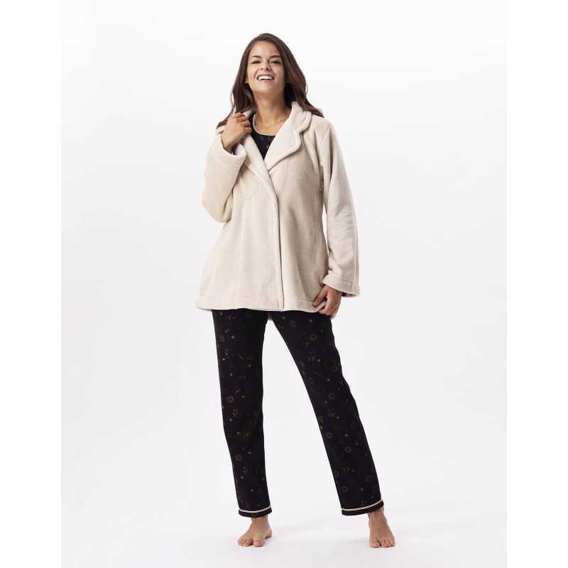Plush flannel jacket ESSENTIEL 677 shell | Lingerie le Chat Plush flannel jacket ESSENTIEL 677 shell | Lingerie le Chat
