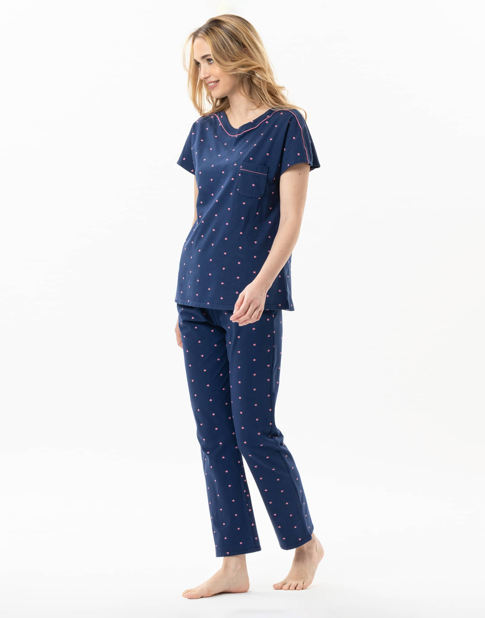 AMORE 702 navy cotton pyjamas