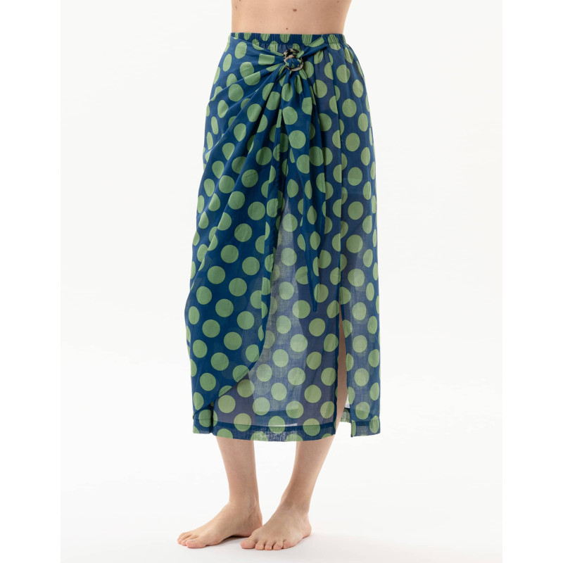 Jupe paréo imprimée pois en 100% coton RIVA 780 vert | Lingerie le Chat Jupe paréo imprimée pois en 100% coton RIVA 780 vert | Lingerie le Chat