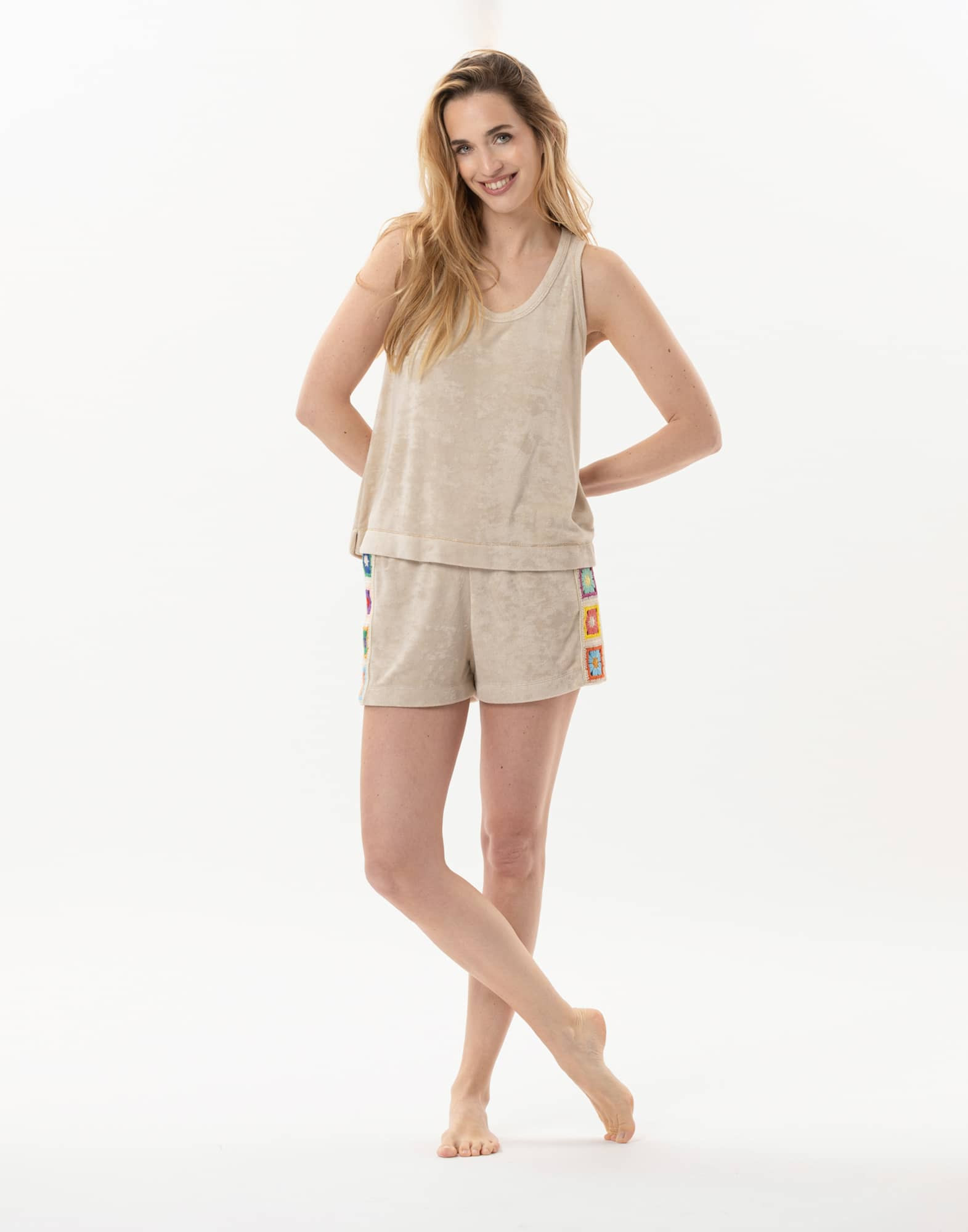 Terry-cloth tank top and shorts set SERENITY 700 shell