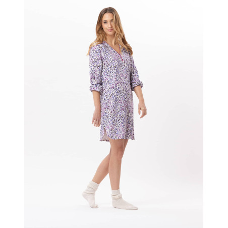 Chemise de nuit en coton CASSIE 801 Multico | Lingerie le Chat